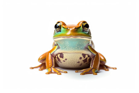 Vibrant Vignette: A Tropical Frog's Close-Upの素材