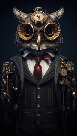 Mechanical Majesty: A Steampunk Owlの素材