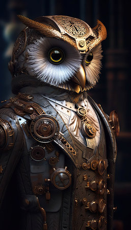 Mechanical Majesty: A Steampunk Owlの素材