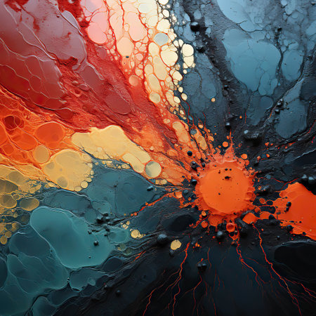 An Abstract Representation of Fiery Lava Flow,red paint splashes background,abstract backgroundの素材
