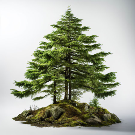 A Majestic Pine on Rocky Terrainの素材