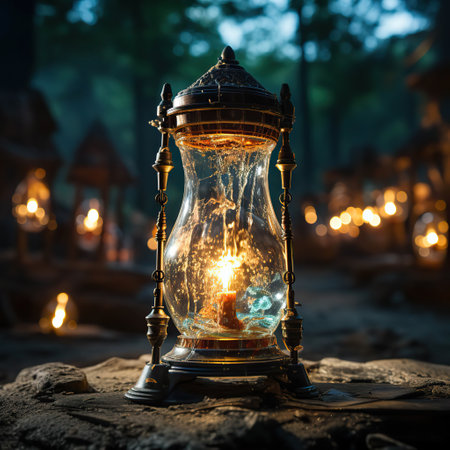 A Lantern's Glow Amidst the Duskの素材