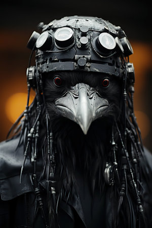 The Mechanized Raven: A Fusion of Nature and Technologyの素材
