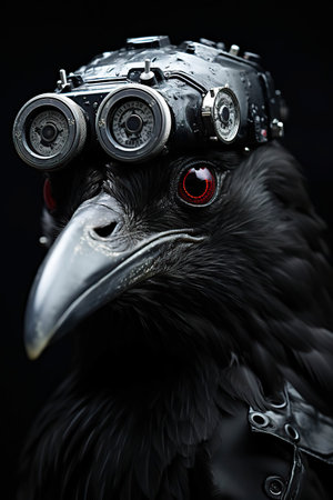 The Mechanized Raven: A Fusion of Nature and Technologyの素材