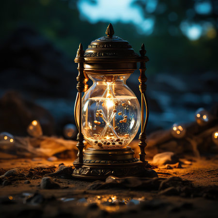 A Lantern's Glow Amidst the Duskの素材