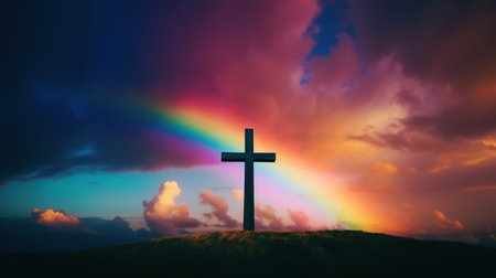 A Cross Amidst the Colors of Dawnの素材