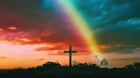 A Cross Amidst the Colors of Dawnの素材
