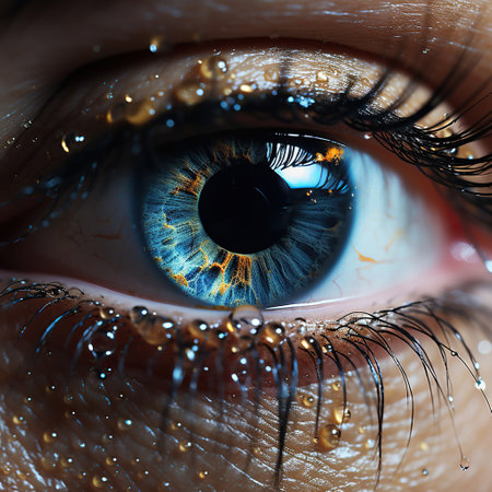 Golden Gaze: A Close-Up of a Stunning Eye Adorned with Goldの素材