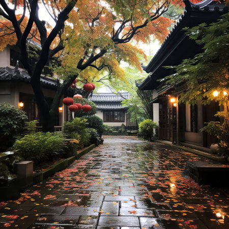 Autumn Serenity in a Traditional Gardenの素材