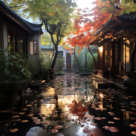 Autumn Serenity in a Traditional Gardenの素材