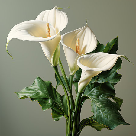 Elegance in Simplicity: White Calla Lilies Againstの素材