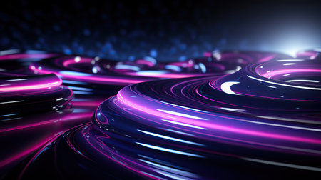 Neon Light Rings in a Futuristic City: A Sci-Fi Digital Artworkの素材