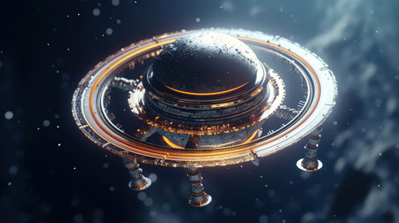 Orbiting Futuristic Space Stationの素材