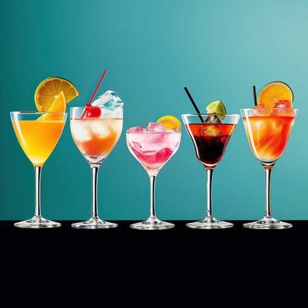 Tropical Delights: A Colorful Array of Summer Cocktailsの素材