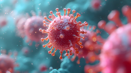 A microscopic view of intricate bacteria, surrounded by a vibrant and enigmatic environment, showing the unseen beauty and complexity of microscopic life forms.の素材