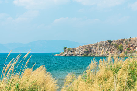 Spring scenery of Fuxian Lake, Yuxi, Yunnan, China