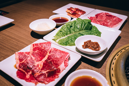 Pork, pork, barbecue, greens, Meat, pork, barbecue, vegetablesの写真素材