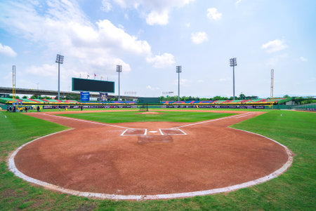 Taichung, Taiwan - Apr 14 2018 in Taichung, Taiwan. Taichung Intercontinental Baseball Stadiumのeditorial素材