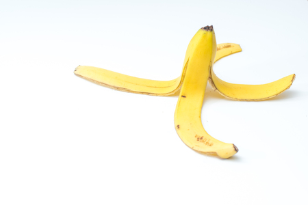Single banana isolatedの写真素材