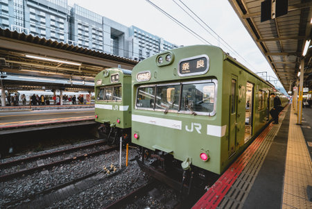 Kyoto,Japan - January 17, 2018: Kyoto Station is a railway station and transportation hub in Kyoto, Japan.のeditorial素材