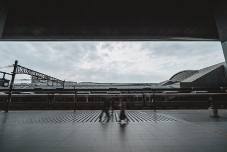 Kyoto,Japan - January 17, 2018: Kyoto Station is a railway station and transportation hub in Kyoto, Japan.のeditorial素材