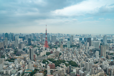 TOKYO, JAPAN - June 21, 2018: Tokyo Tower is the world's tallest, self-supported steel tower in Tokyo, Japanのeditorial素材