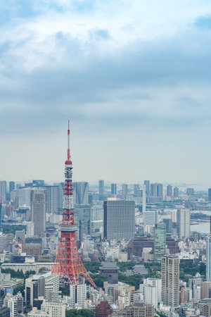 TOKYO, JAPAN - June 21, 2018: Tokyo Tower is the world's tallest, self-supported steel tower in Tokyo, Japanのeditorial素材
