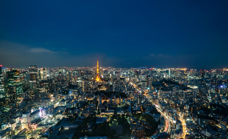 TOKYO, JAPAN - June 21, 2018: Tokyo Tower is the world's tallest, self-supported steel tower in Tokyo, Japanのeditorial素材