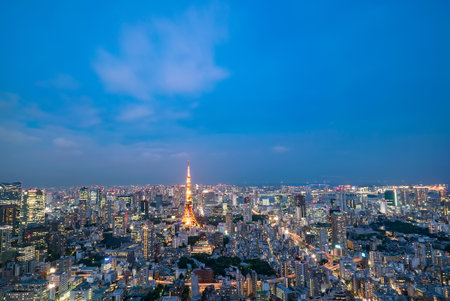 TOKYO, JAPAN - June 21, 2018: Tokyo Tower is the world's tallest, self-supported steel tower in Tokyo, Japanのeditorial素材