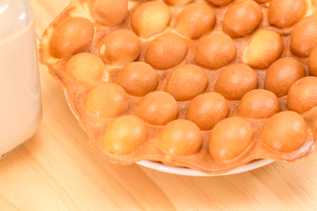 Traditional Hong Kong waffle soft and crunchy from oven, Hong Kong Egg,egg puffの写真素材