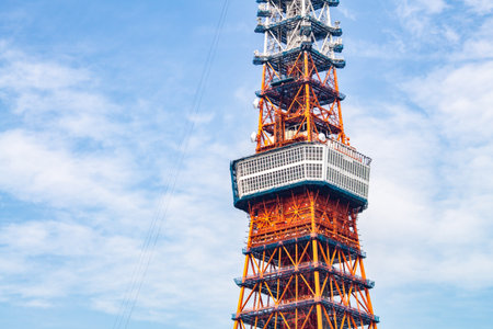 Tokyo tower with blue skyのeditorial素材