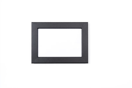 black photo frame on white background