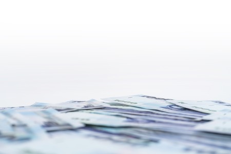 1000 New Taiwan Dollars isolated on white backgroundの写真素材