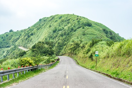 Scenic route at Buyen Pavilion in Taiwan.の写真素材