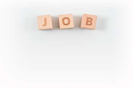 Jobs wooden blocks of business concept isolated on white background.の写真素材