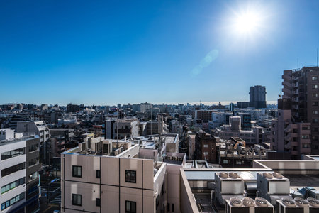 View of downtown cityscape in tokyo, Japan.