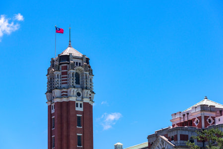 Remote view of the Presidential Office Building in Taipei, Taiwanのeditorial素材