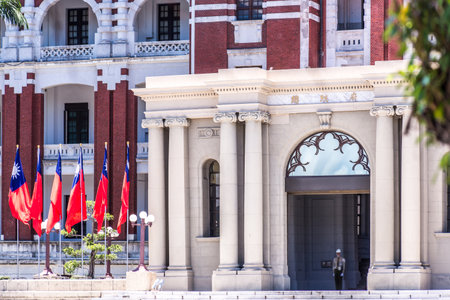 Remote view of the Presidential Office Building in Taipei, Taiwanのeditorial素材
