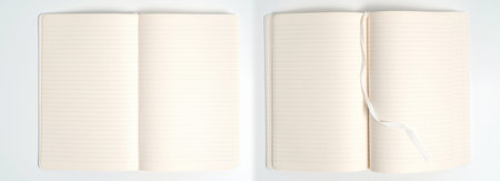 white notebook on white background
