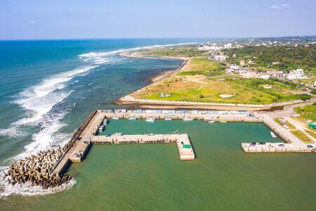 Repulse Bay[Qian Shui Wan] Aerial View - Taiwan North Coast , shot in Sanzhi District, New Taipei, Taiwanの写真素材