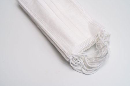 Protective medical mask on white background.