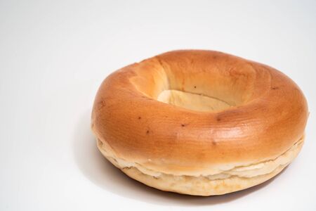 Fresh Bagel Isolated on a White Backgroundの写真素材