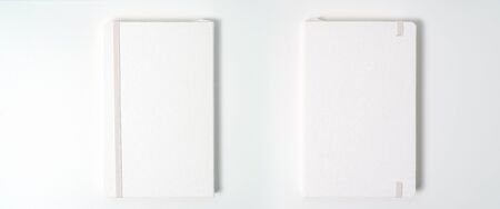 white notebook on white background with clipping pathの写真素材