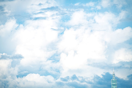 blue sky background with tiny clouds. panorama