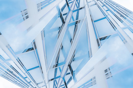 Architecture details Modern Building Glass facade Business background