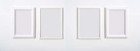Photo frame portrait in white backgroundの写真素材