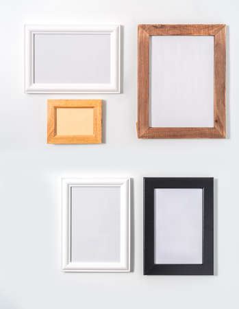 Photo frame portrait in white backgroundの写真素材