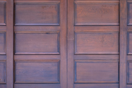 wooden door of traditional house in ancient village of Anhui,China.
