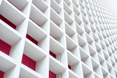 white wood lattice building backgroundの写真素材