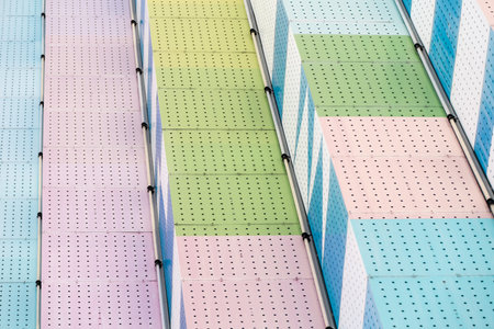 lattice wall of a building, lattice made of steel in the areaの写真素材